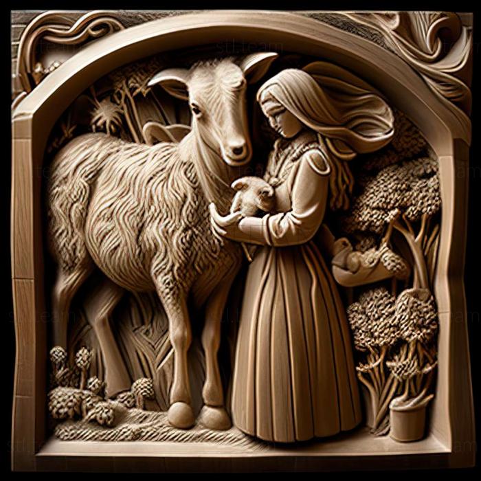 3D model Mild n Wooly Merriep and the Pasture Girl (STL)